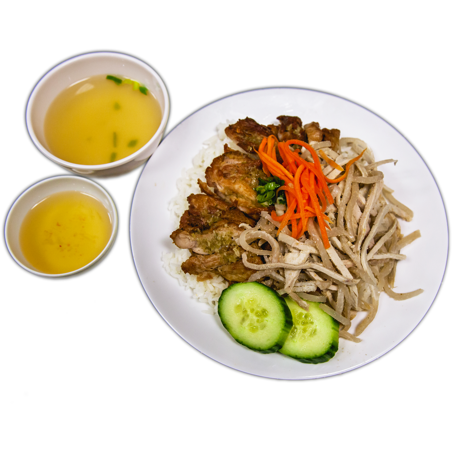 R9. Lemongrass Chicken & Shredded Pork on Rice